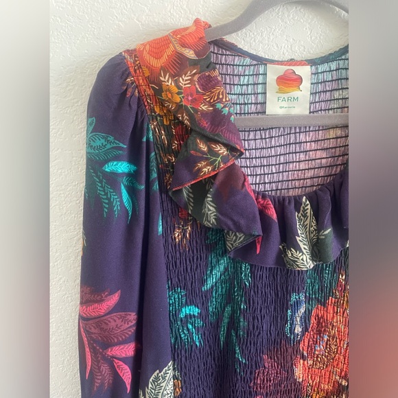 FARM Rio flower scarves smocked dress - Picture 8 of 10